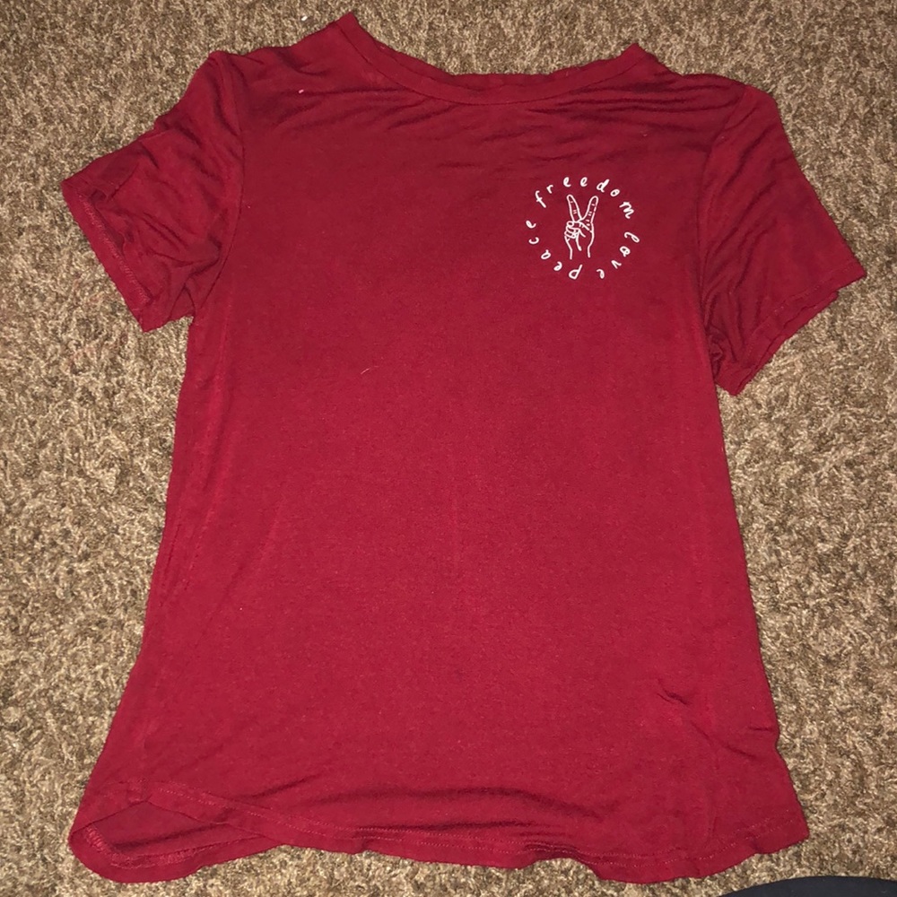 Red short sleeve shirt